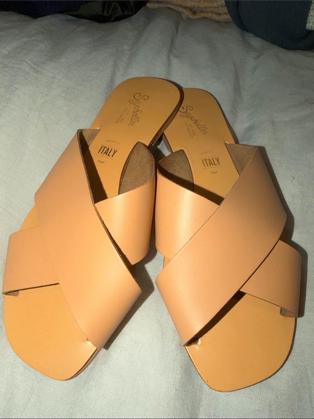 Seychelles Leather Cross-Strap Slide Sandals - Picture 8 of 8